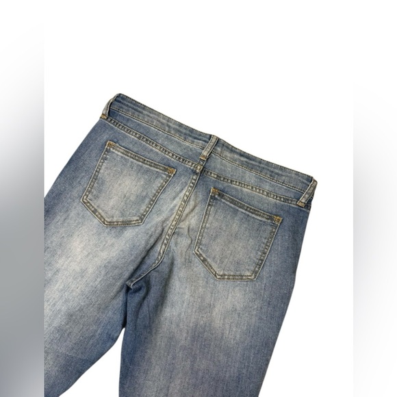 Gap 1969 Legging Jeans Size 10 Light Wash Raw Hem Stretch Denim - Picture 3 of 5